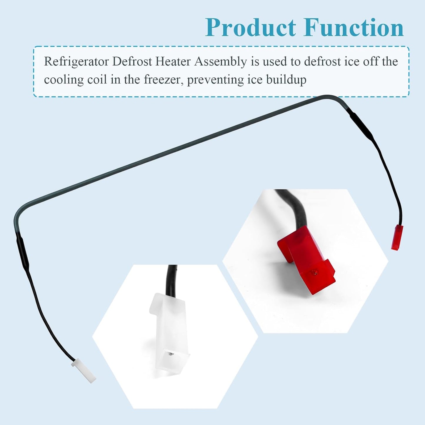 242044020 242044008 Refrigerator Defrost Heater Kit Fit for Frigidaire Refrigerator Electrolux,Gibson,Kelvinator,White,Westinghouse,Tappan,Kenmore,AP4567873,PS3408665,1792999,AH3408665,EA3408665, 1 Pc