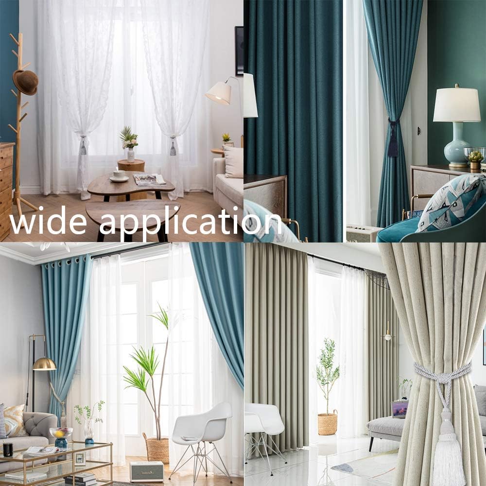 2 Pack Curtain Tiebacks Tassel Drapery Tie-Backs Rope Handmade Holdbacks Home Office Hotel Decorative (Mix Beige, 2 Pack)