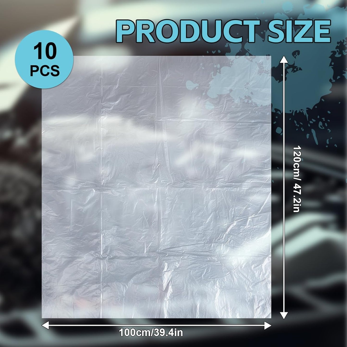 10 Pcs Engine Storage Bags Bulk Plastic Clear Engine Bag Covers Waterproof for Engine Protection, 39.4 x 47.2 Inch