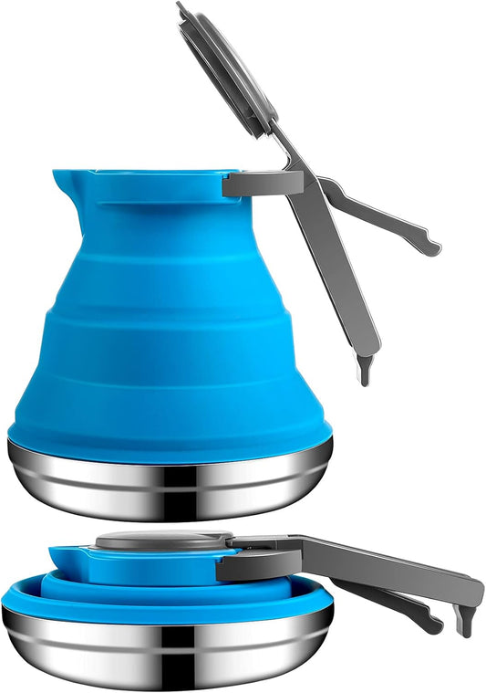 1.5l Portable Collapsible Kettle Camping Pot Collapsible Tea Kettle for Hiking Travel and Outdoors