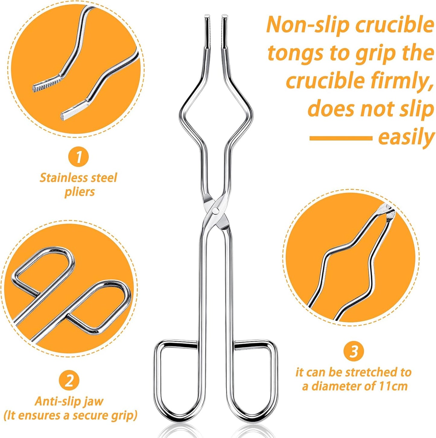 7 Pieces Graphite Torch Melting Casting Kit, Including 2 Graphite Crucible Stir Stick, Graphite Casting Mould 5-in-1 Graphite Casting Ingot Mould, Quartz Crucible, Cylindrical Graphite, Tong for Melt