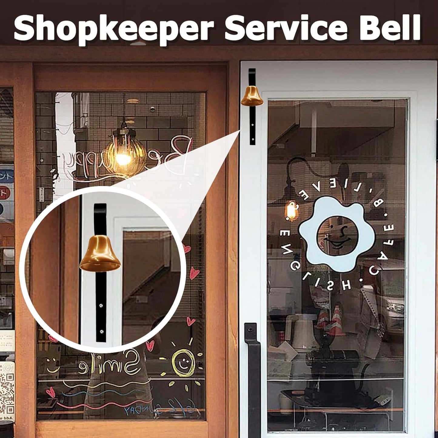 4 Pcs Shopkeepers Bell for Door Opening, Antique Door Bell Wall Mounted Metal Doorbell Hanging Door Bells Ring Bells, Dog Training Bells for Potty Training