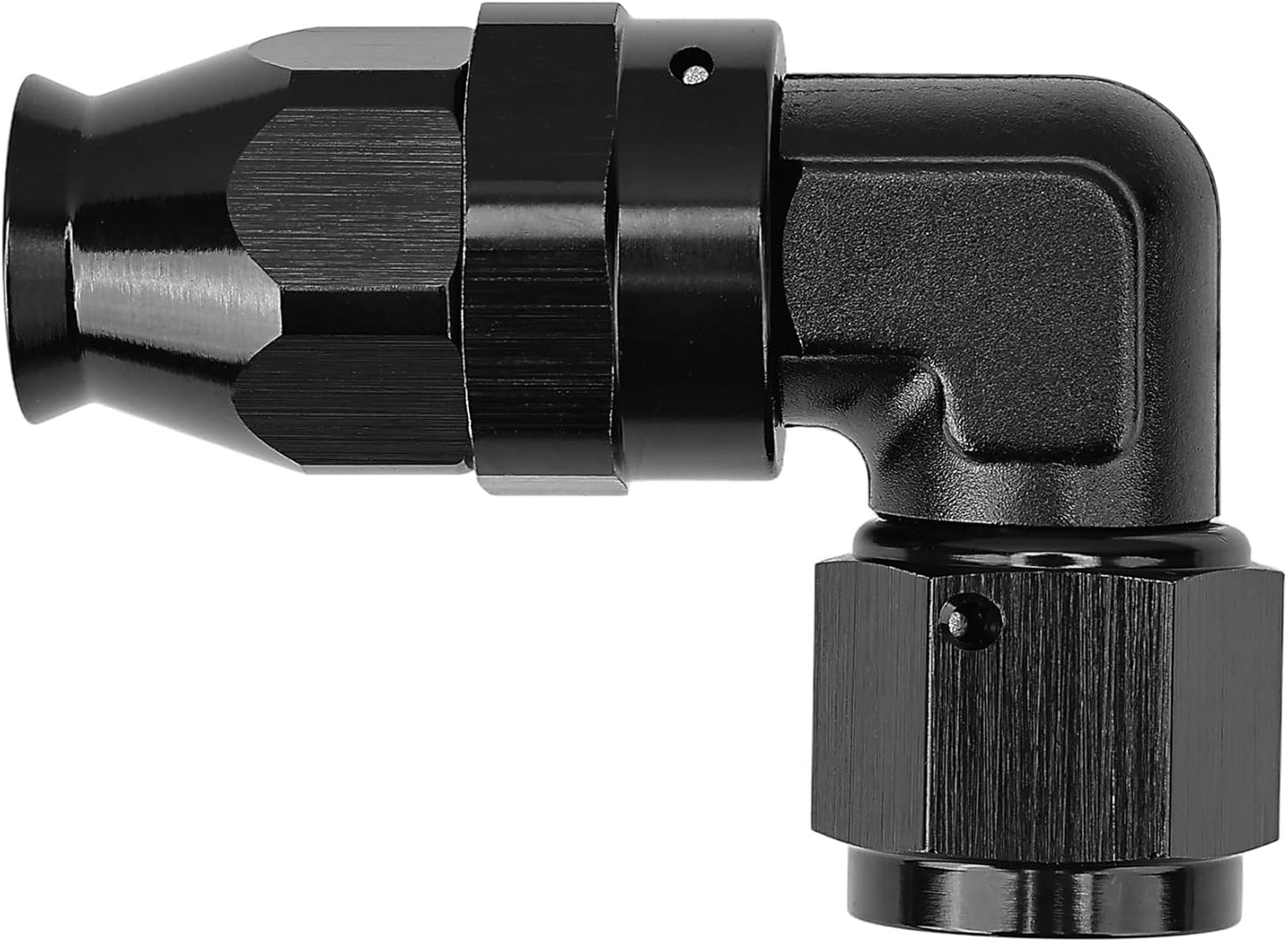 8AN PTFE Hose End Fitting 90 Degree Black Tight Radius Aluminum for Teflon Hose Only