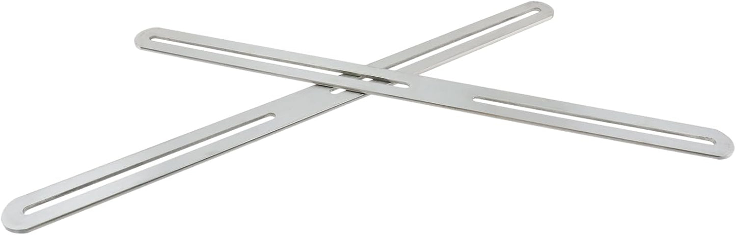 Adjustable Straight Brace Flat Mending Plates for Wood Stainless Steel Straight Bracket with Slot for Board, Bed Frame and Furniture, Silver, 14" x 0.95" -4pcs