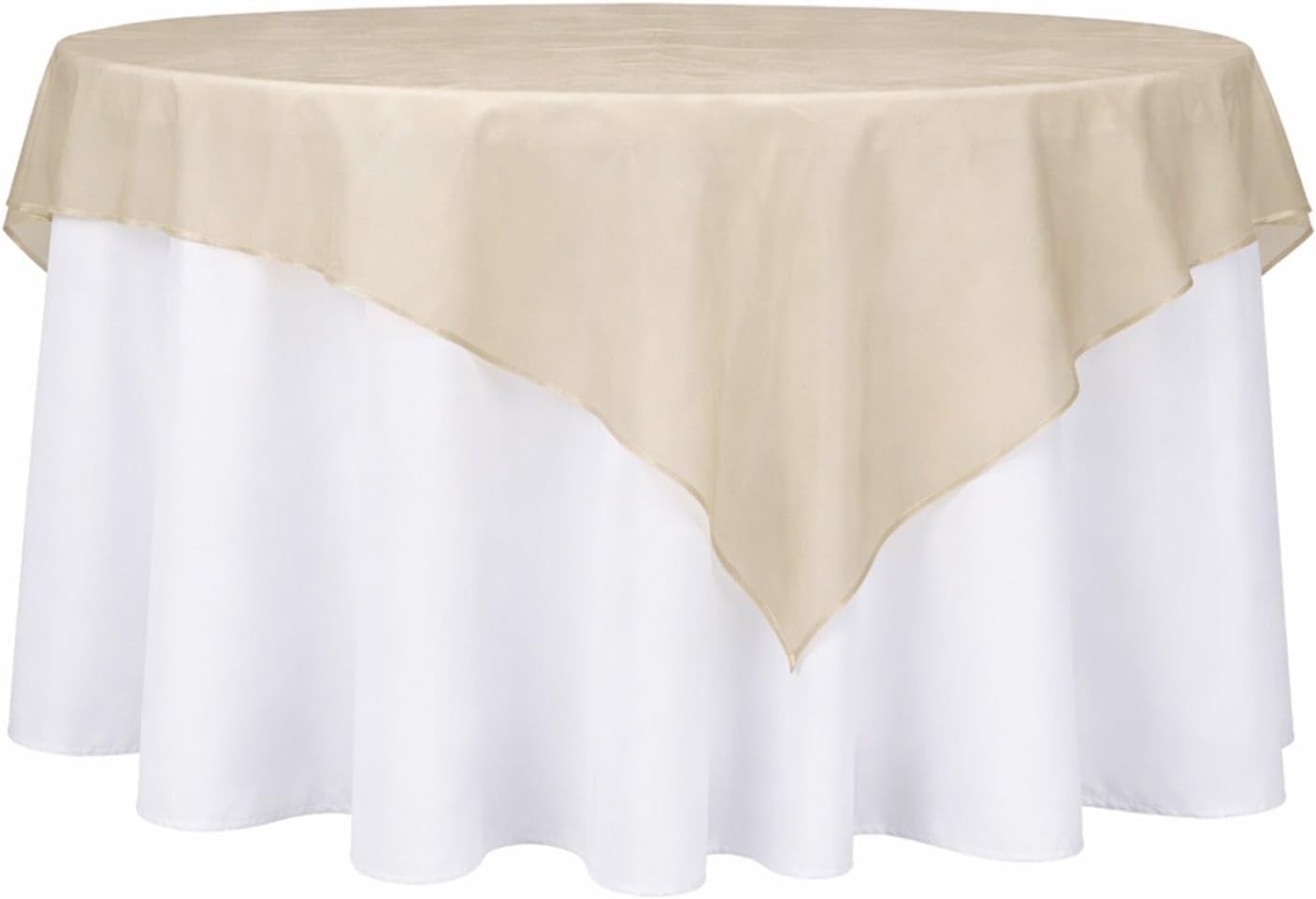 Efavormart 10 Pack Organza Table Overlay 72"x72" Gold - Sheer Table Topper