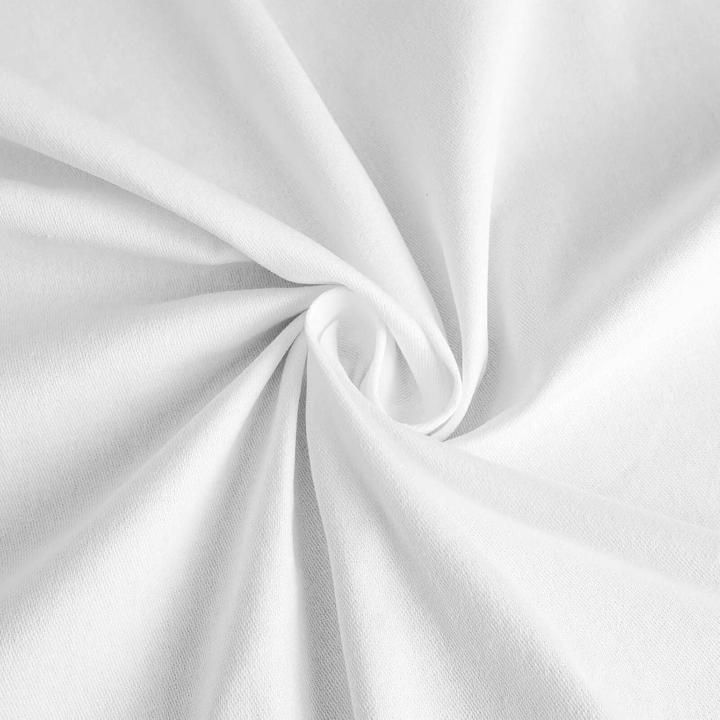 Efavormart White Cotton Blend Round Tablecloth 120" Seamless for 5 Foot Table with Floor-Length Drop