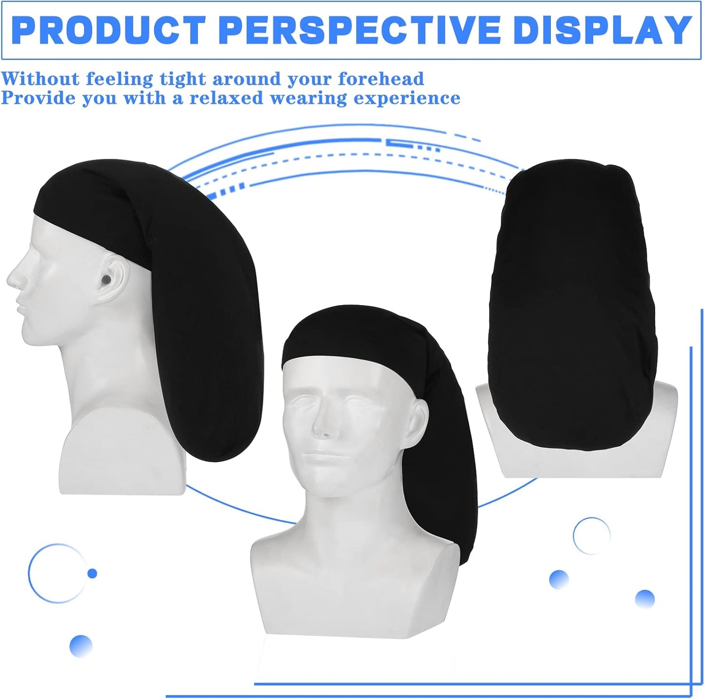 4 Pieces Unisex Jumbo Dreadlock Cap Long Dreads Hair Head Wrap Sleeping Cap Hair Accessories Sleep Bonnet for Men Women