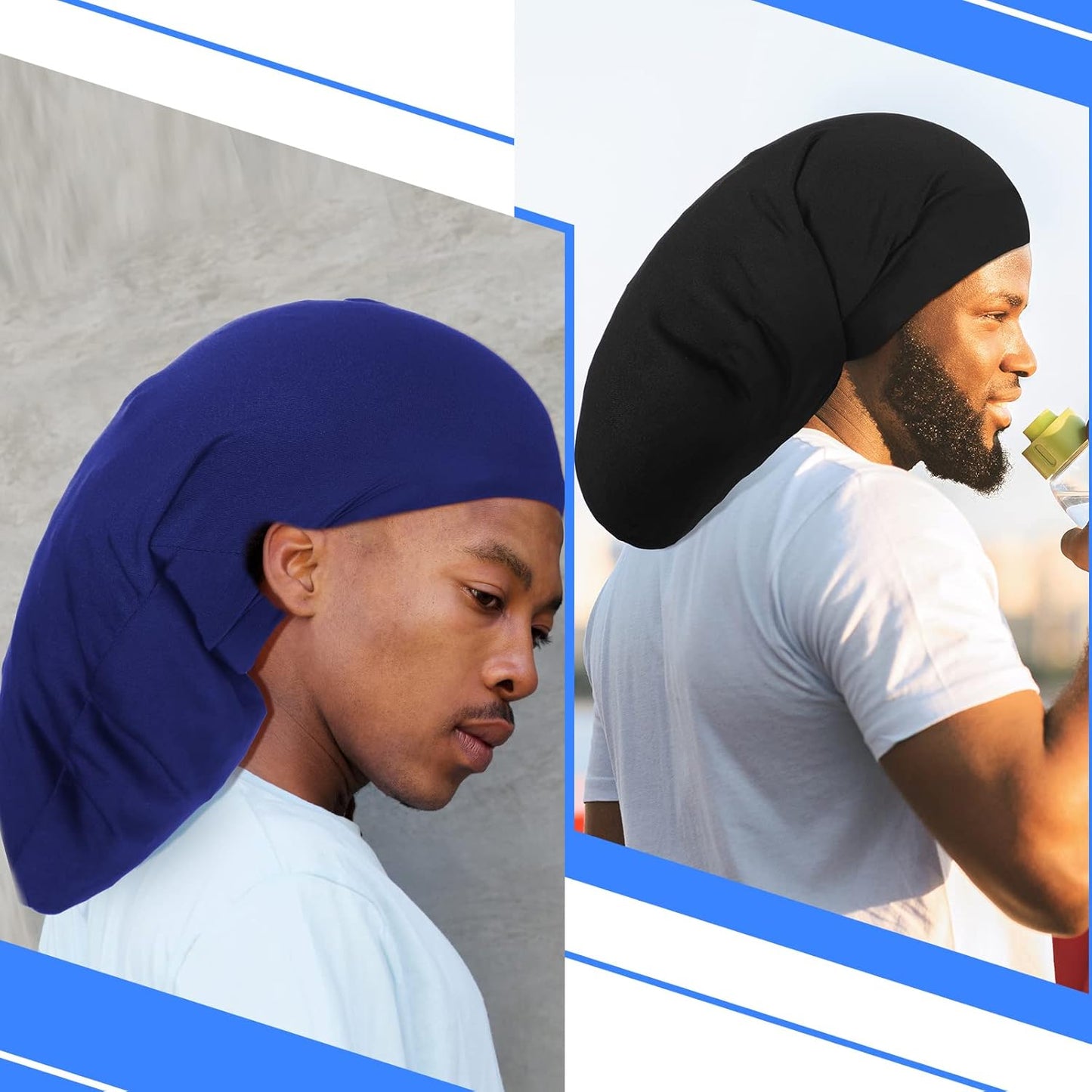 4 Pieces Unisex Jumbo Dreadlock Cap Long Dreads Hair Head Wrap Sleeping Cap Hair Accessories Sleep Bonnet for Men Women