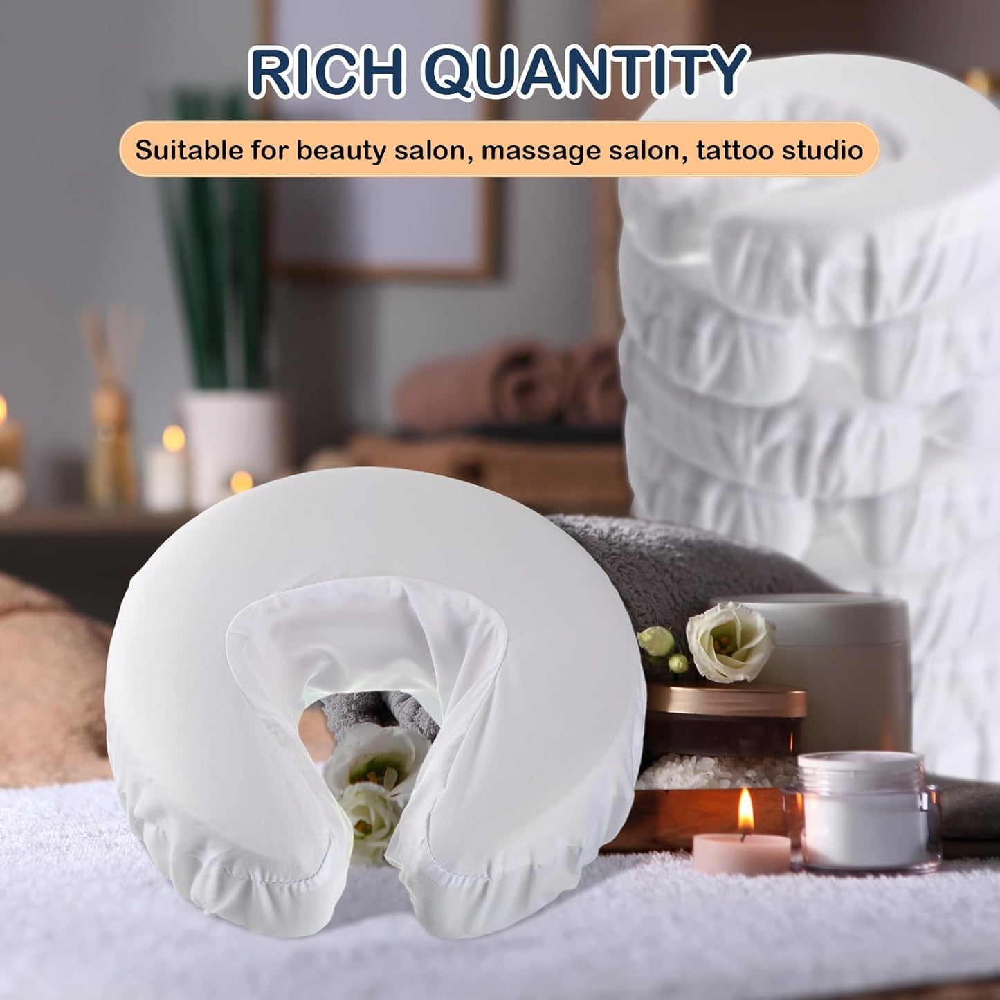 12 Pcs Face Cradle Covers for Massage Head Rest Microfiber Reusable Soft Thicker Massage Table Face Covers Oil Proof Headrest Cradle Sheets for Spa Beauty(White)