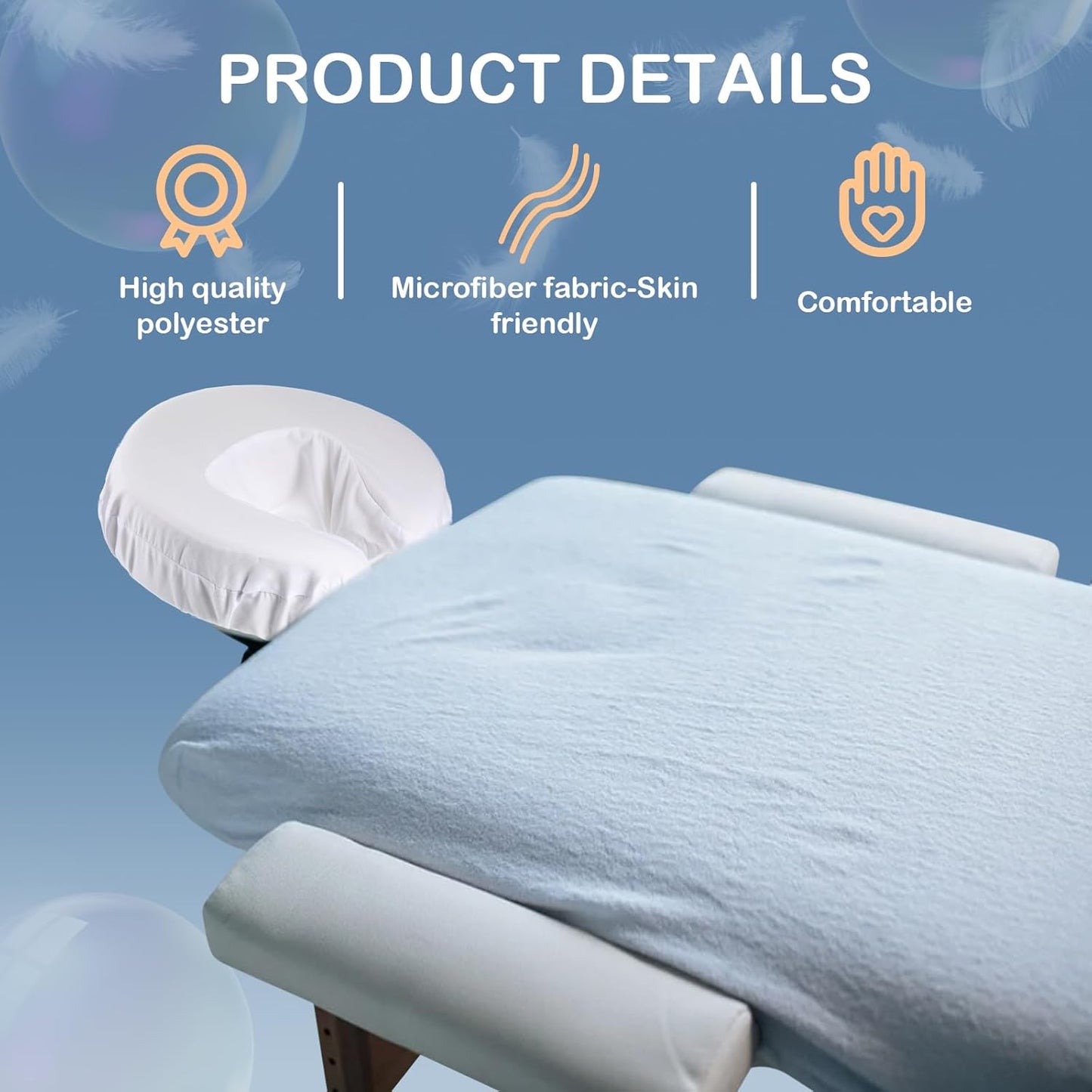 12 Pcs Face Cradle Covers for Massage Head Rest Microfiber Reusable Soft Thicker Massage Table Face Covers Oil Proof Headrest Cradle Sheets for Spa Beauty(White)