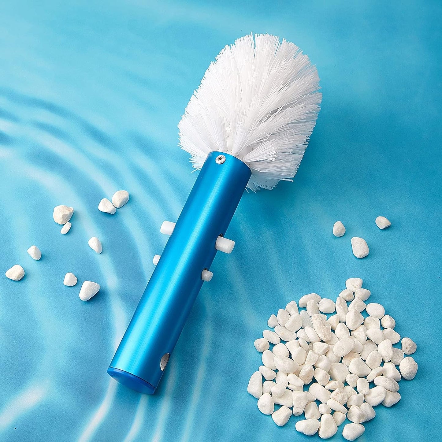 Corner and Step Pool Round Brush, Pool Step and Corner Brush, 180 Degree Rotation Handle Scrub Brush for Inground and Ground Swimming Pool, Spa, Hot Tub, Standard Poles Connection (1 Piece)