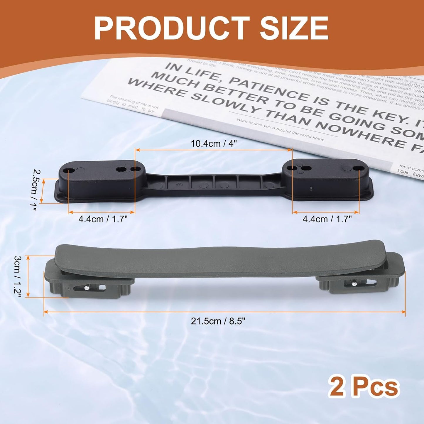 2 Pcs Luggage Handle Replacement 8.5 Inch Suitcase Handle Carry Strap Plastic Pull Handle Grip Luggage Replacement Parts with Screws for Suitcase Box Luggage Case, Dark Grey