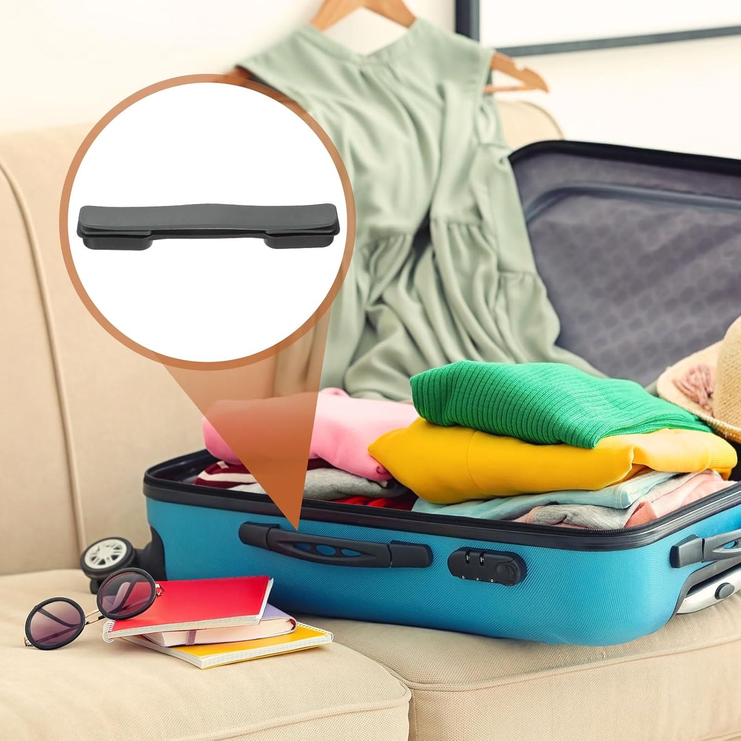 2 Pcs Luggage Handle Replacement 8.5 Inch Suitcase Handle Carry Strap Plastic Pull Handle Grip Luggage Replacement Parts with Screws for Suitcase Box Luggage Case, Dark Grey
