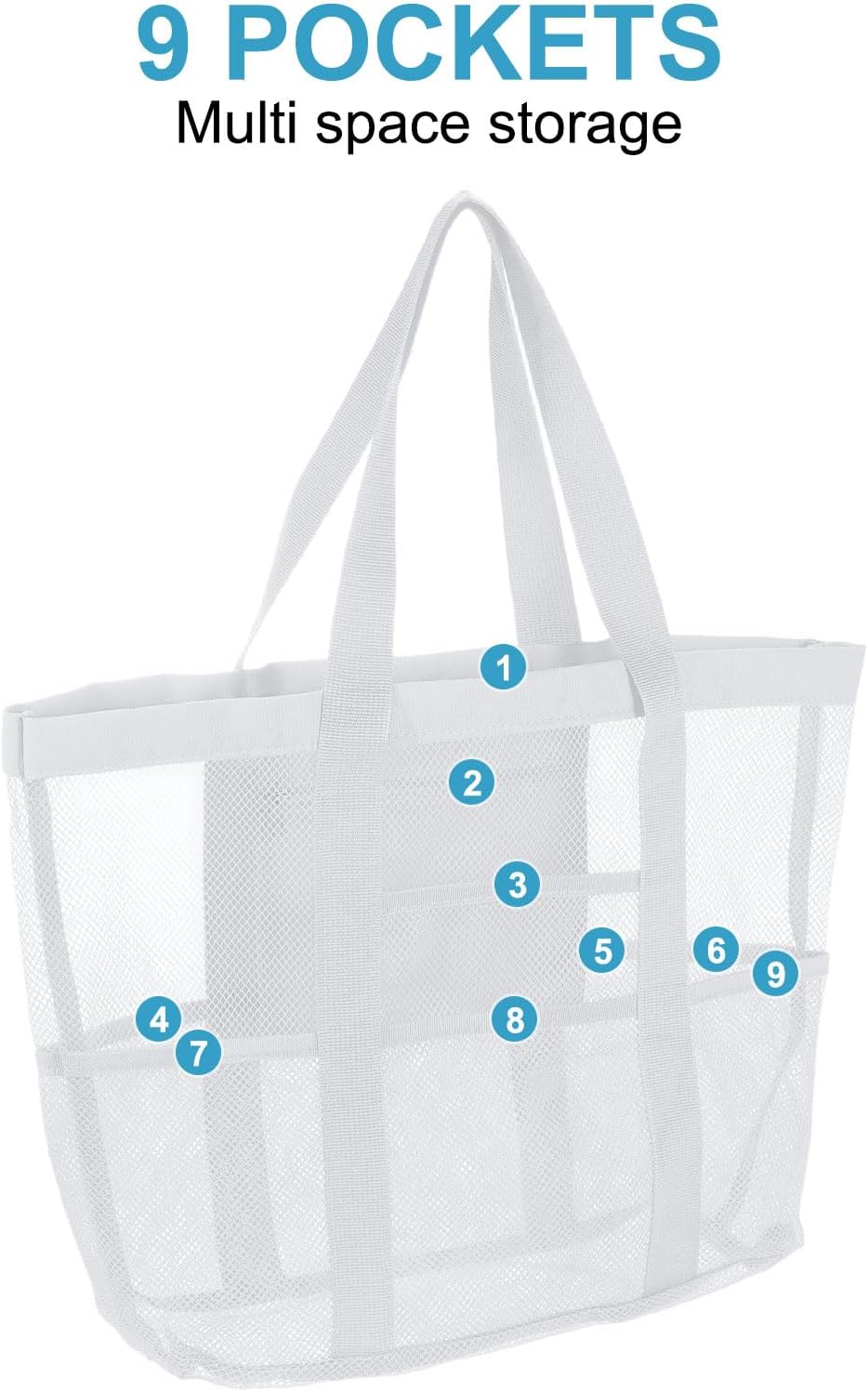 Mesh Beach Tote Bag, Upgraded Beach Towel Bags, Pool Bag for Vacation Travel Daily
