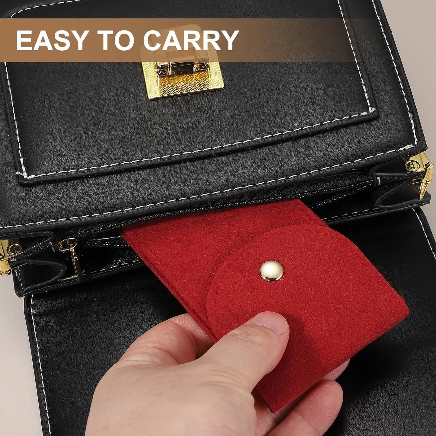 4 Pcs Velvet Watch Pouch, 5.1 x 2.8 Inch Portable Travel Case Jewelry Storage Bag Single Watch Storage Pouch for Men and Women with Snap Button for Travel Home, Pink