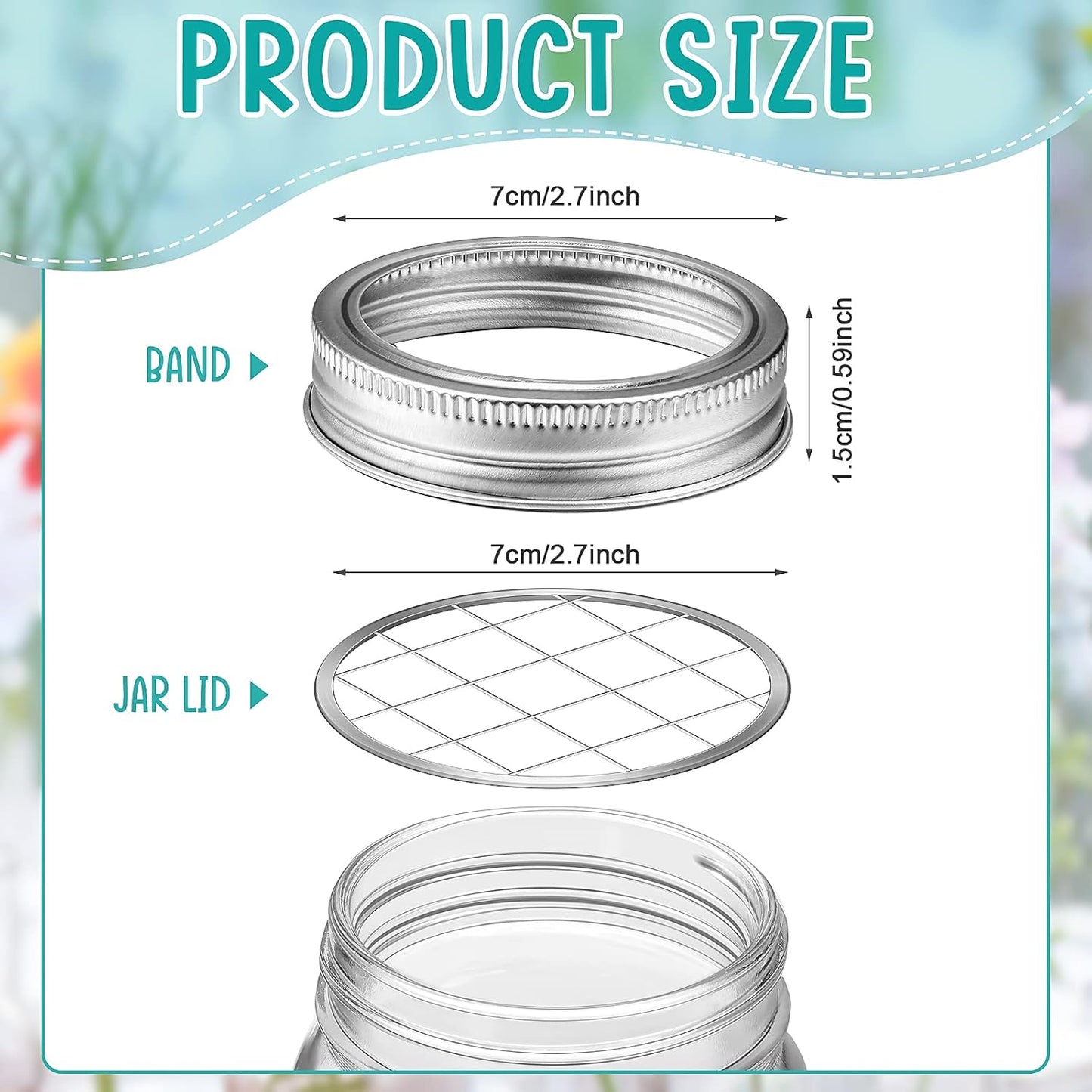 Mason Flower Jar Frog Lid Metal Insert Mason Grid Flower Organizer Frog Lid Insert for Regular Mouth Canning Jars(12 Sets)