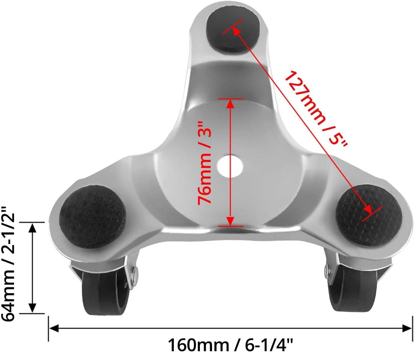 4 pcs 6" Steel Tri-Dolly, 200 lbs Load Capacity, for Moving Furniture & Appliances, Swivel Caster Easy Tool