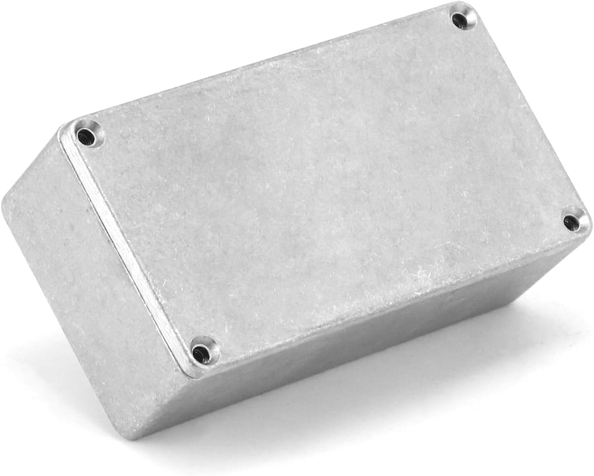 125B/1590N1 Aluminium Stomp Box Enclosures, 122 x 66 x 39.5 mm, Unfinished DIY Guitar Pedal Cases with Screws and Rubber Mats, 3 Pcs