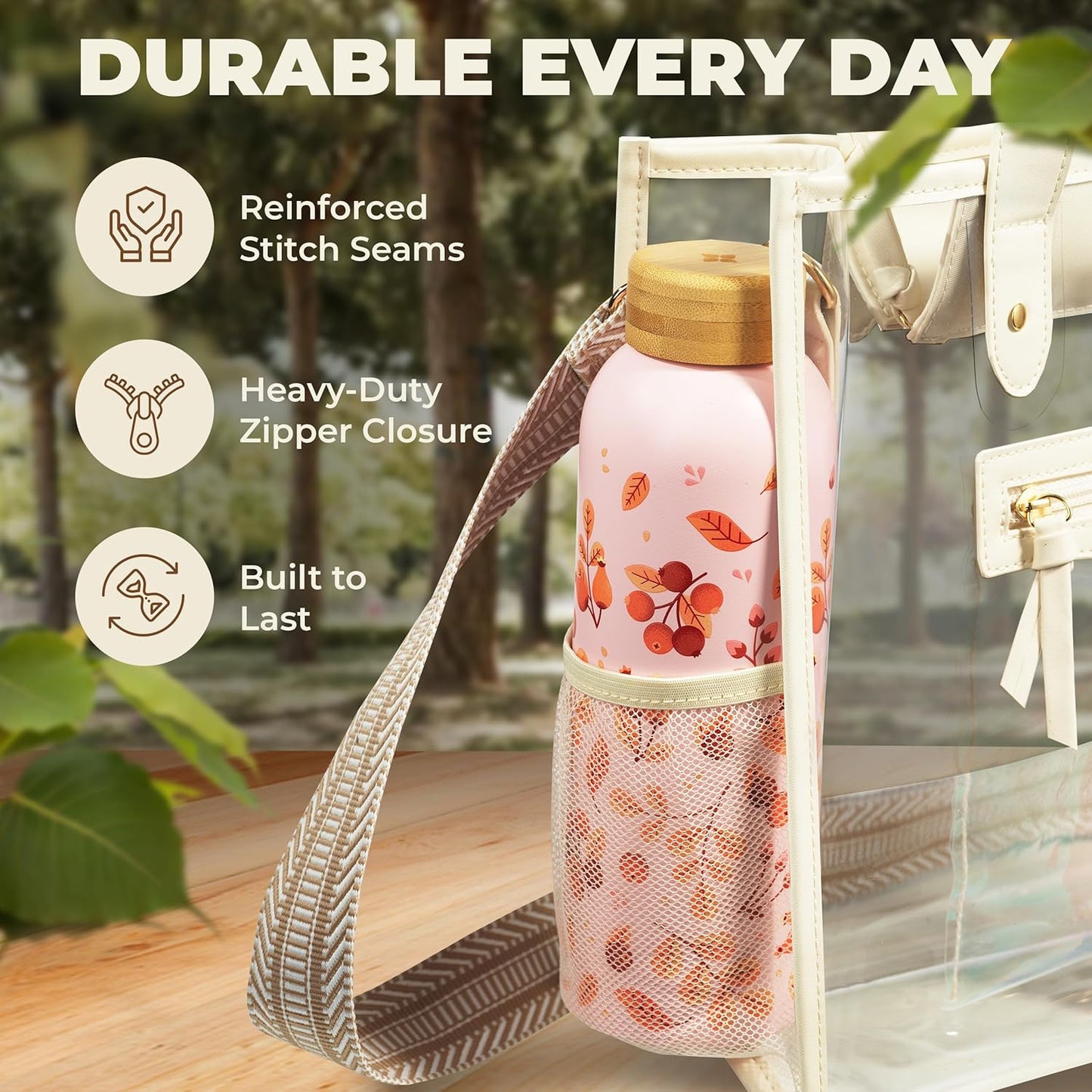 Clear Bag for Stadium Events - Large Transparent Tote - Clear Purse for Women, Work, Beach & Shopping