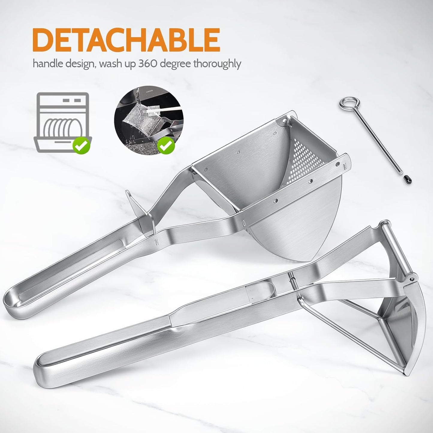 Potato Ricer,  Stainless Steel Potato Masher for Commercial and Home Use