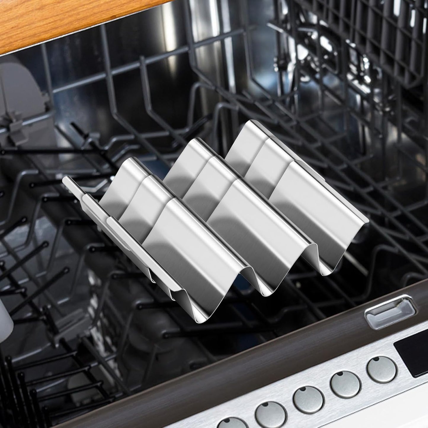 Taco Holder Stand, 6 Packs Stainless Steel Taco Rack Truck Tray Style, Oven, Grill and Dishwasher Safe