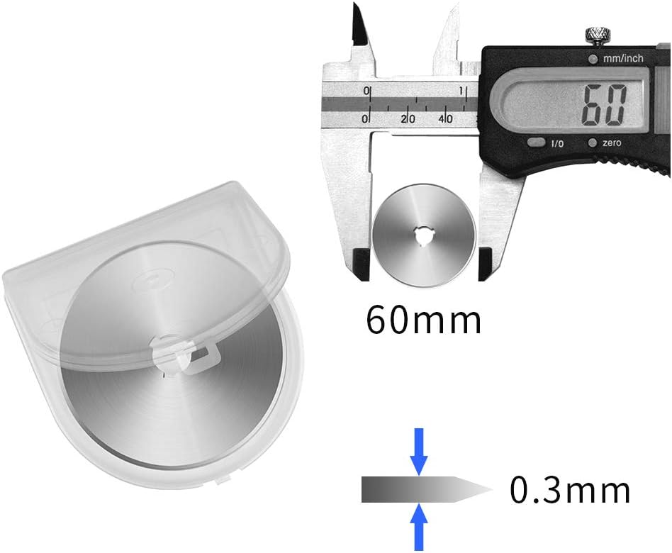 60MM Rotary Cutter Blades,  10PCS Premium Spare Replacement Cutting Blades with Sharpness, Great for Heavy Duty Use, Quilting, Patchwork, Crafts and Sewing