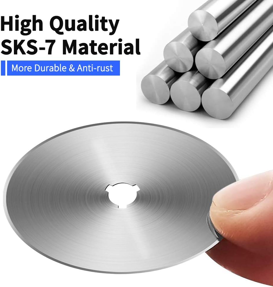 60MM Rotary Cutter Blades,  10PCS Premium Spare Replacement Cutting Blades with Sharpness, Great for Heavy Duty Use, Quilting, Patchwork, Crafts and Sewing