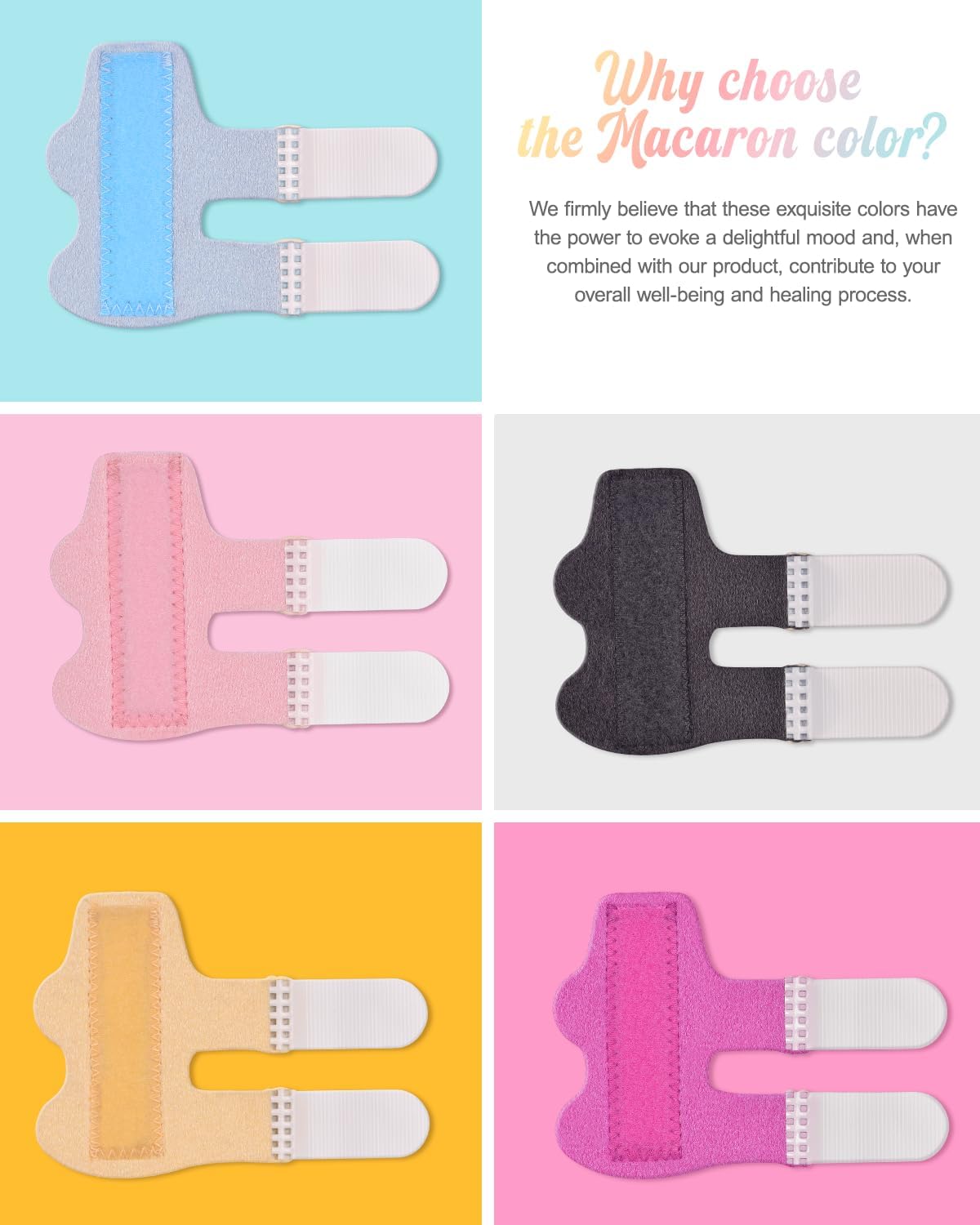 Finger Splints, 7pcs Finger Support Brace Finger Stabilizer for Broken Fingers Straightening Arthritis Knuckle Immobilization