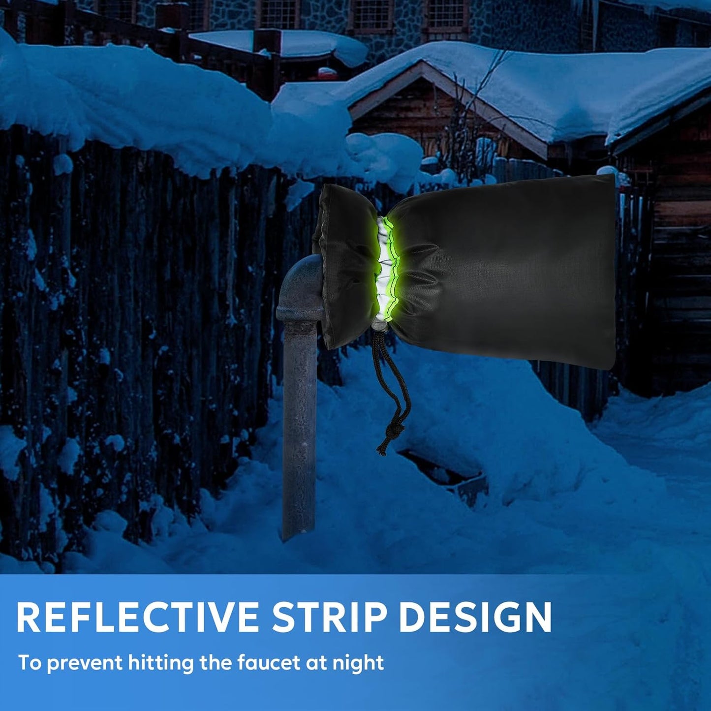 Outdoor Faucet Cover for Winter - 4 Packs 7.09''W x 10.24''H Water Socks Freeze Protection Pipe Insulation Reusable Waterproof Insulated Spigot Backflow Cover