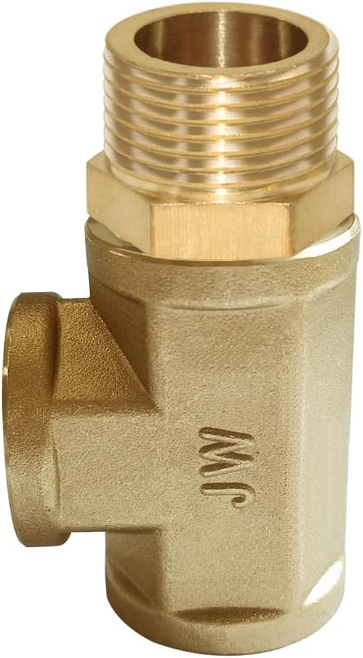 Brass Tee Pipe Fitting Barstock 3 Way 3/4" NPT Female x 3/4" NPT Female x 3/4" NPT Male Hose Fitting