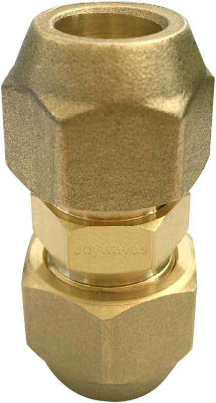 5/8" Air Conditioning Copper Pipe Extension Double Connector with Flare Nuts and Connectors Free Welding for Butt Copper Tube Diameter 5/8"(15.58mm)