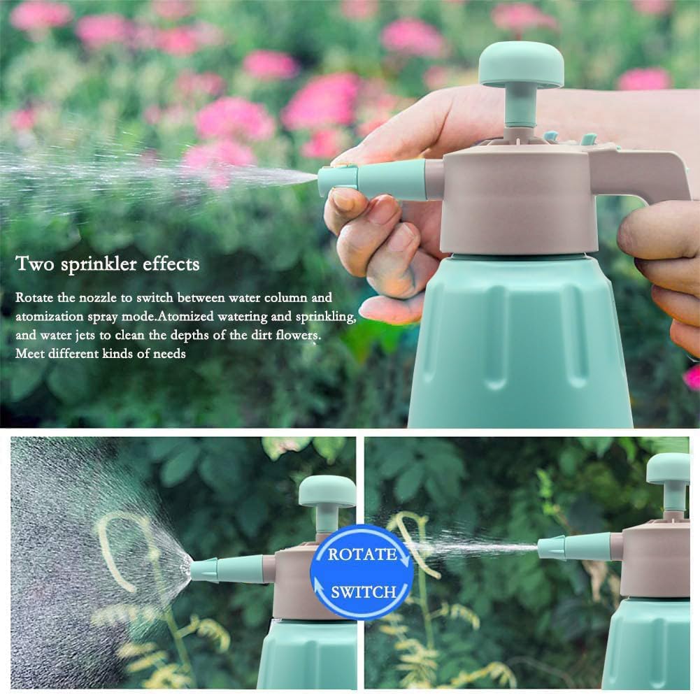 68oz/0.5Gallon Mint Green Garden Pump Sprayer with Safety Valve Portable Yard & Lawn Sprayer for Spraying/Watering/Home Cleaning/Car Washing