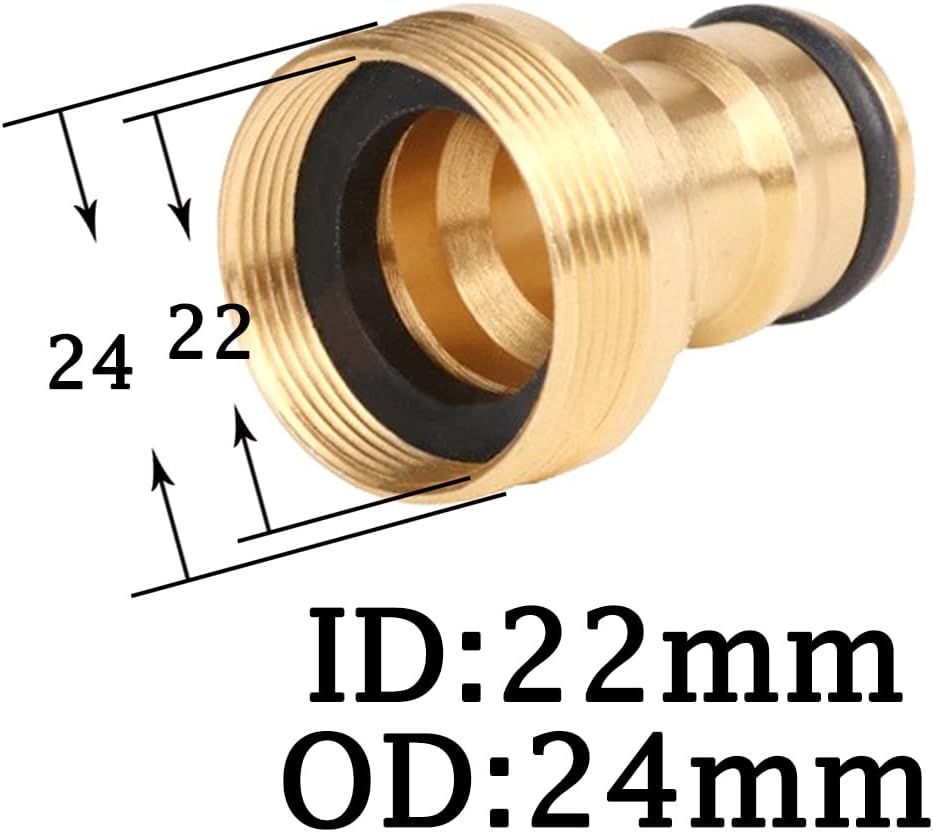 2Set Faucet Quick Connect to Garden Hose 22mm Female x 24mm Male Thread to 3/4" GHT Male Thread Snap Adapter for Bathroom Kitchen Indoor Sink Faucet
