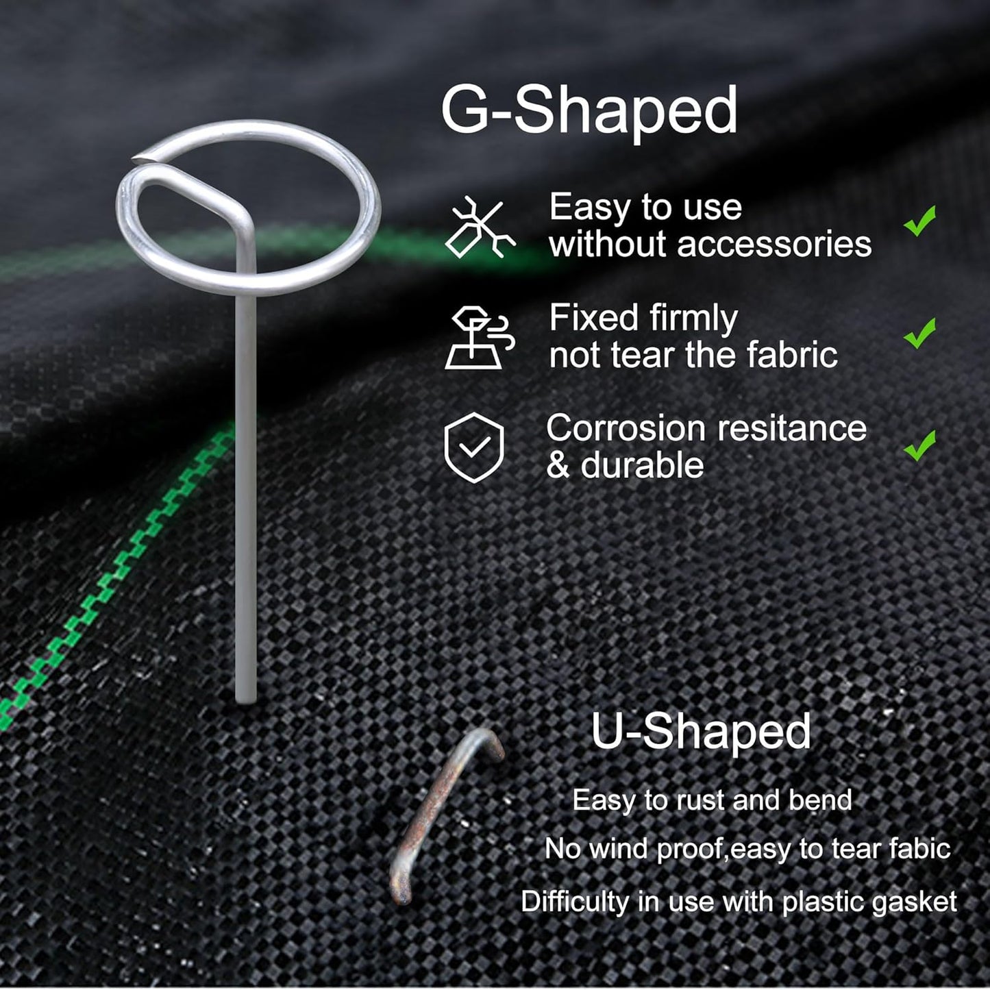 120 Pcs Garden Landscape Staples - 12 Gauge Circle Top Landscape Pins - 6 Inch Galvanized Landscape Pins Garden Stakes with 1Pc Nail Lifter for Securing Yard Garden Lawn Fabric Weed Barrier