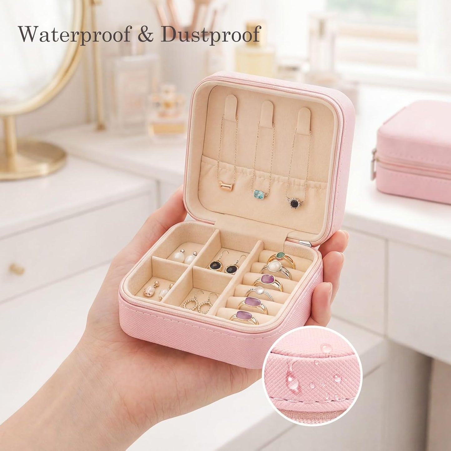 24 Pcs Travel Jewelry Box Exquisite Travel Jewelry Case Portable Jewellery Storage Holder Organizer Box Small Jewelry Organizer for Rings Earrings Necklaces Pendants Bracelets Watches
