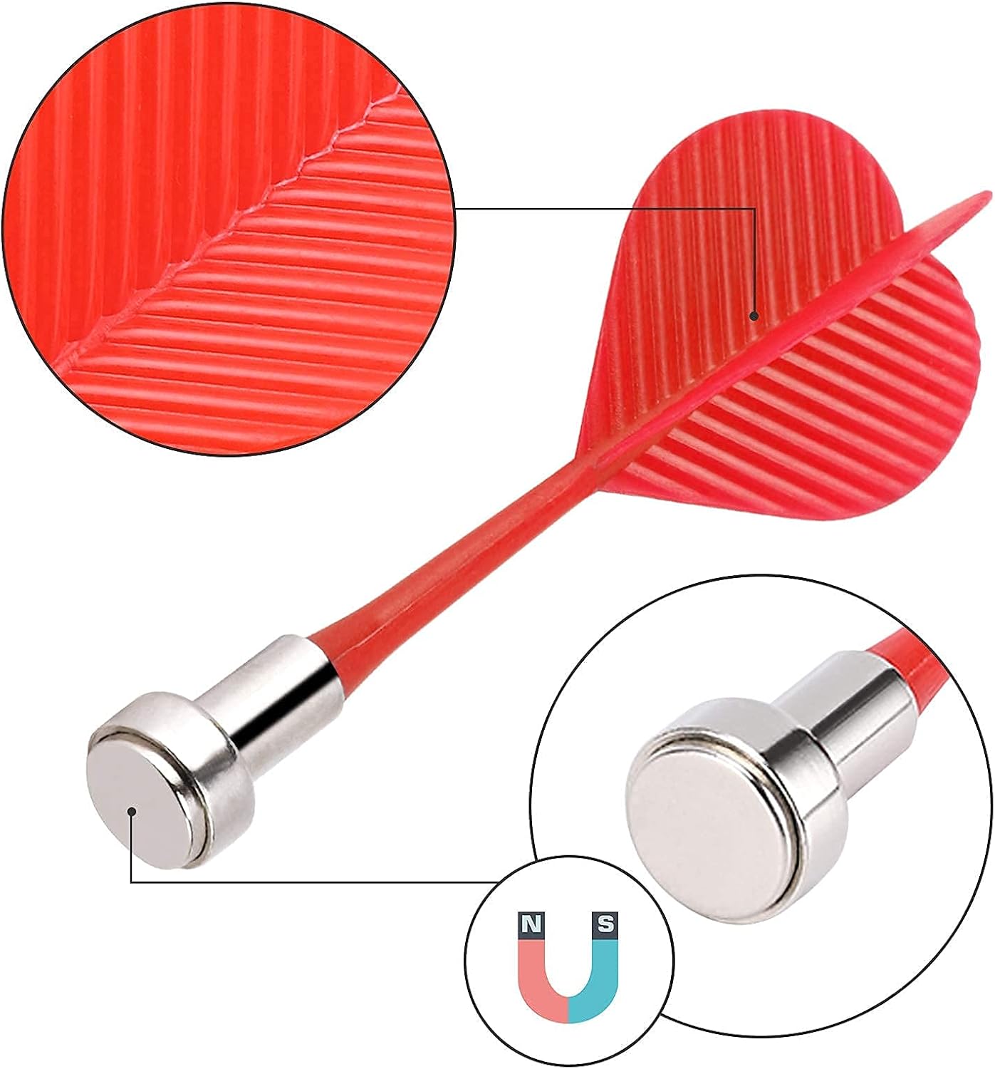 24 pcs +24 pcs Magnetic Darts Bundle, Safe Plastic Darts Replacement Dart for Magnet Dartboard