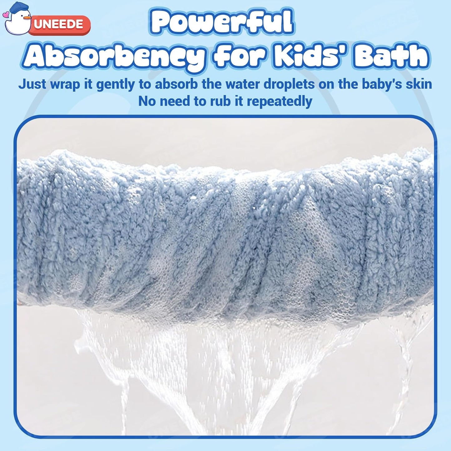 Blue Elephant Bath Hooded Towel for Kids,Extra Soft and Fast Drying Poncho for Toddlers Age 3-10,Kids Beach Hooded Towel Polyester Size 31 x 47 in,Machine Washable Poncho for Bath Beach Pool