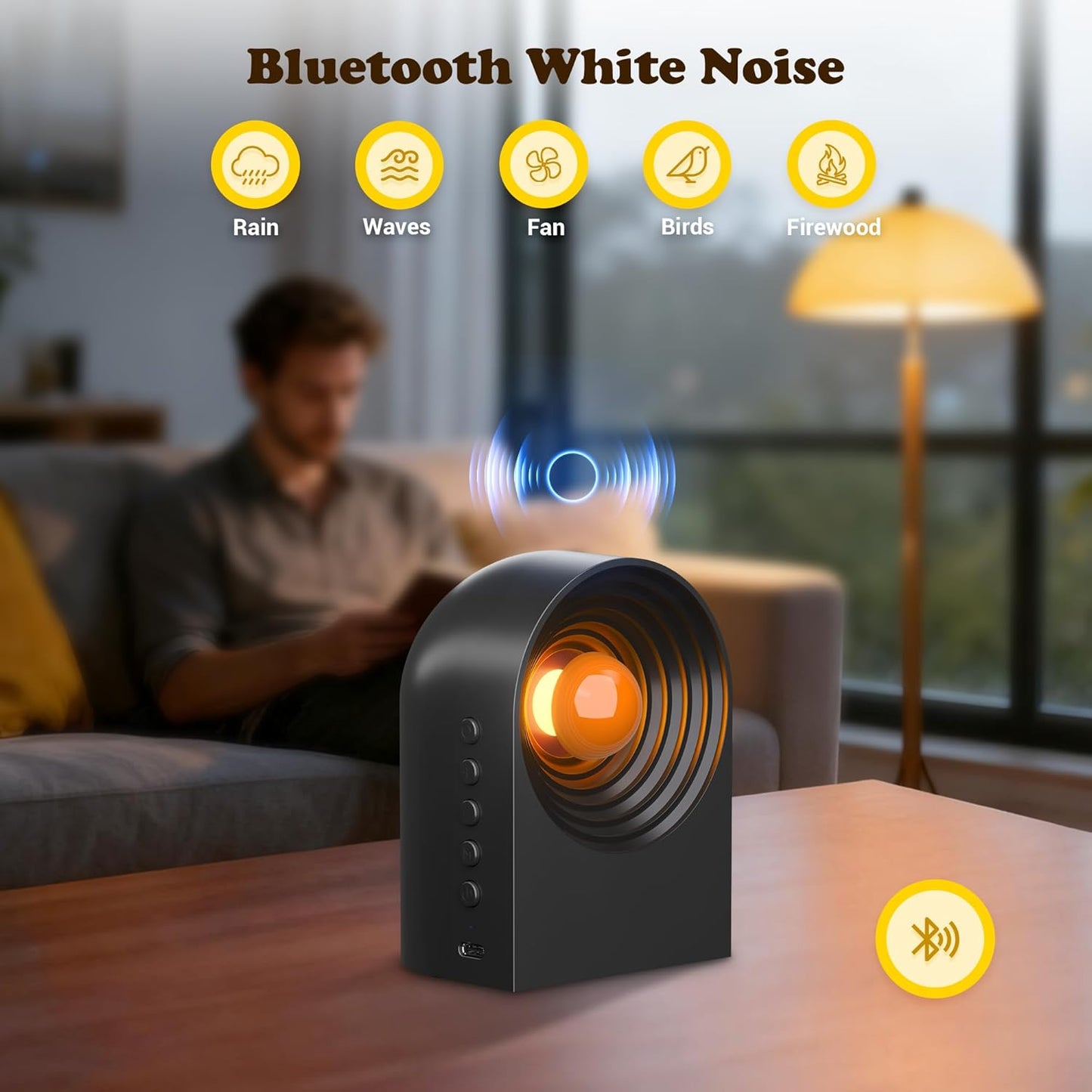 Cute Capybara Night Light and White Noise Sound Machine with Bluetooth Functionality for Bedroom Living Room Squishy Capybara Stuff Boys Girls Gifts(Black)