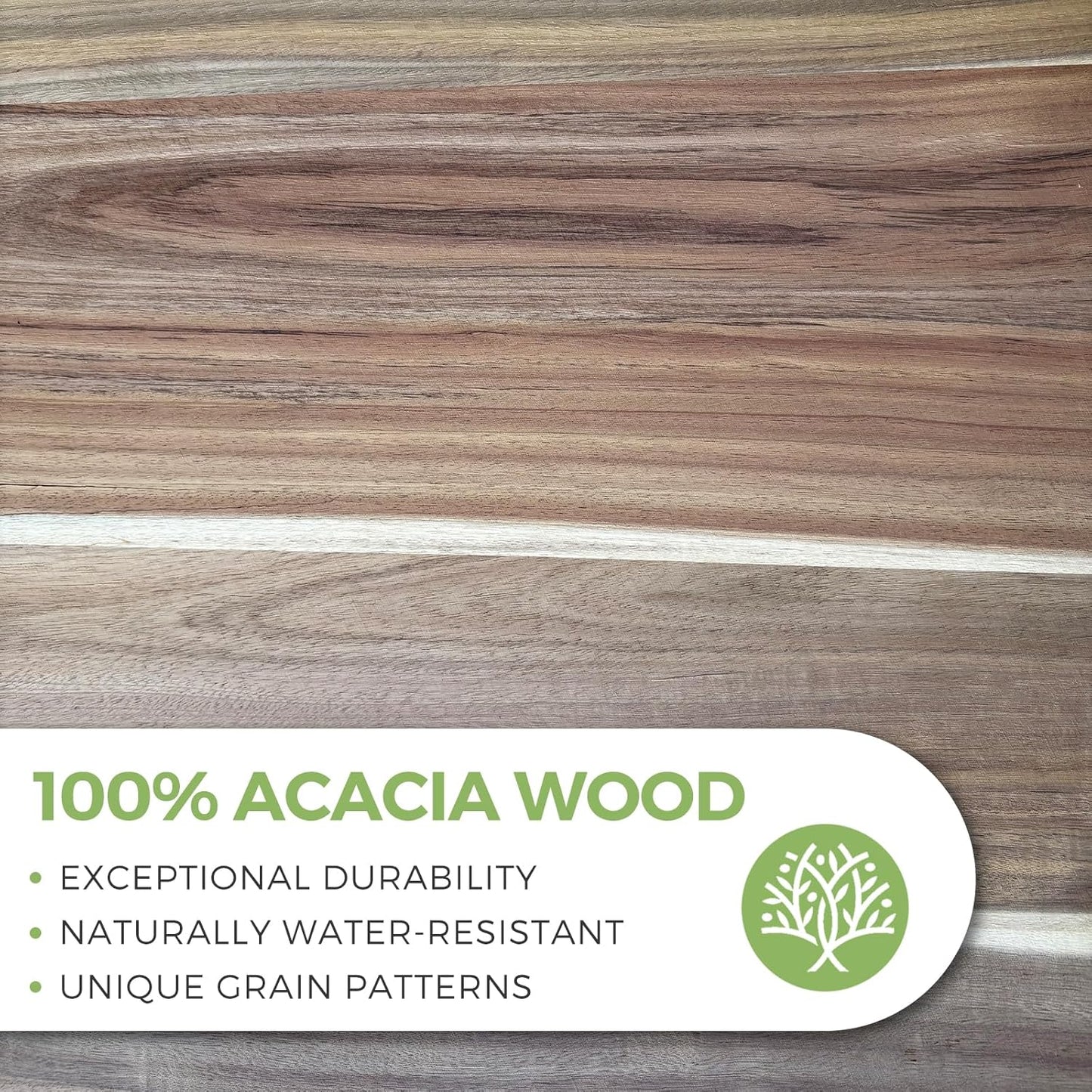 Acacia Wood Cutting Board with Handle, Wooden Chopping Board for Meat, Cheese, Bread & Vegetables, Decorative Charcuterie Serving Board for Kitchen Cooking, Pizza & Party Dining, 17"x13"