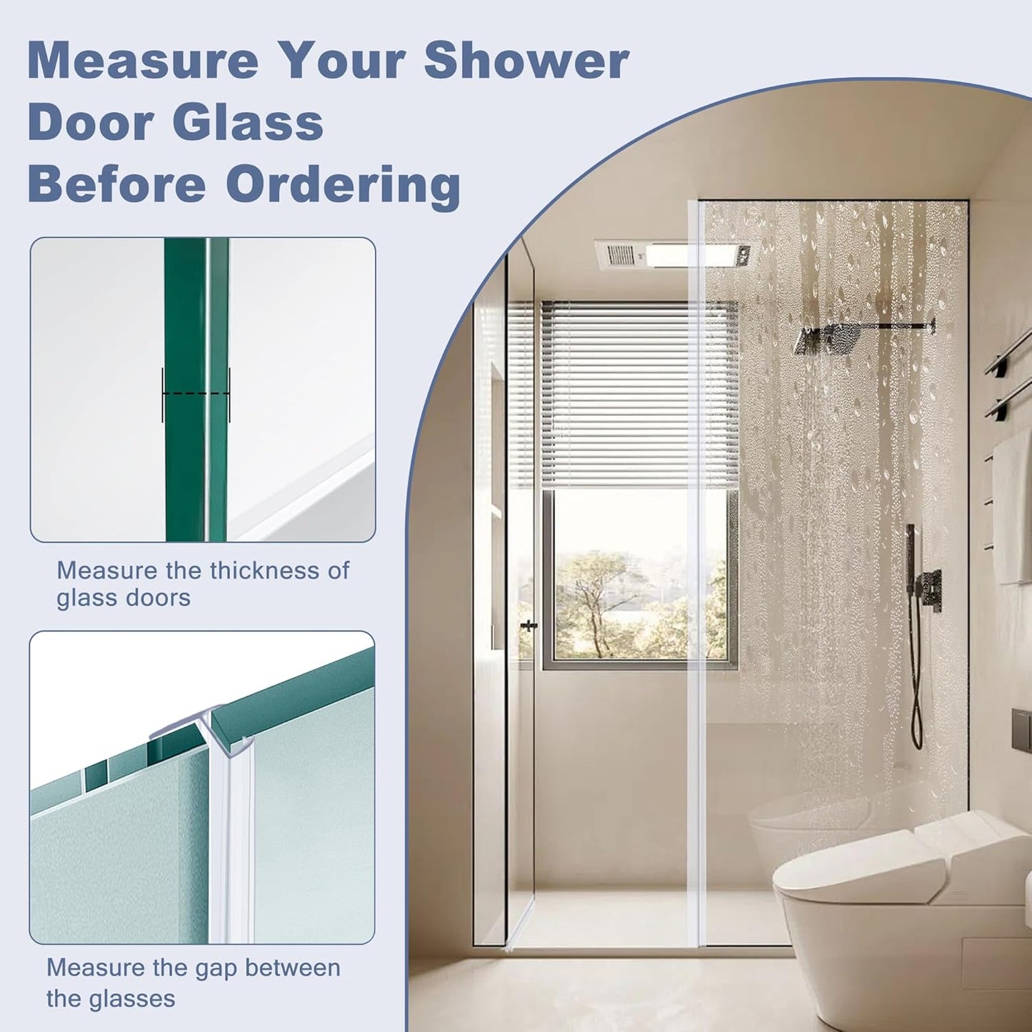 4-Pack Frameless Shower Door Side Seal for 3/8 Inch Thick Glass Doors – Stop Shower Leaks and Create a Water Barrier (3/8” x 39”)