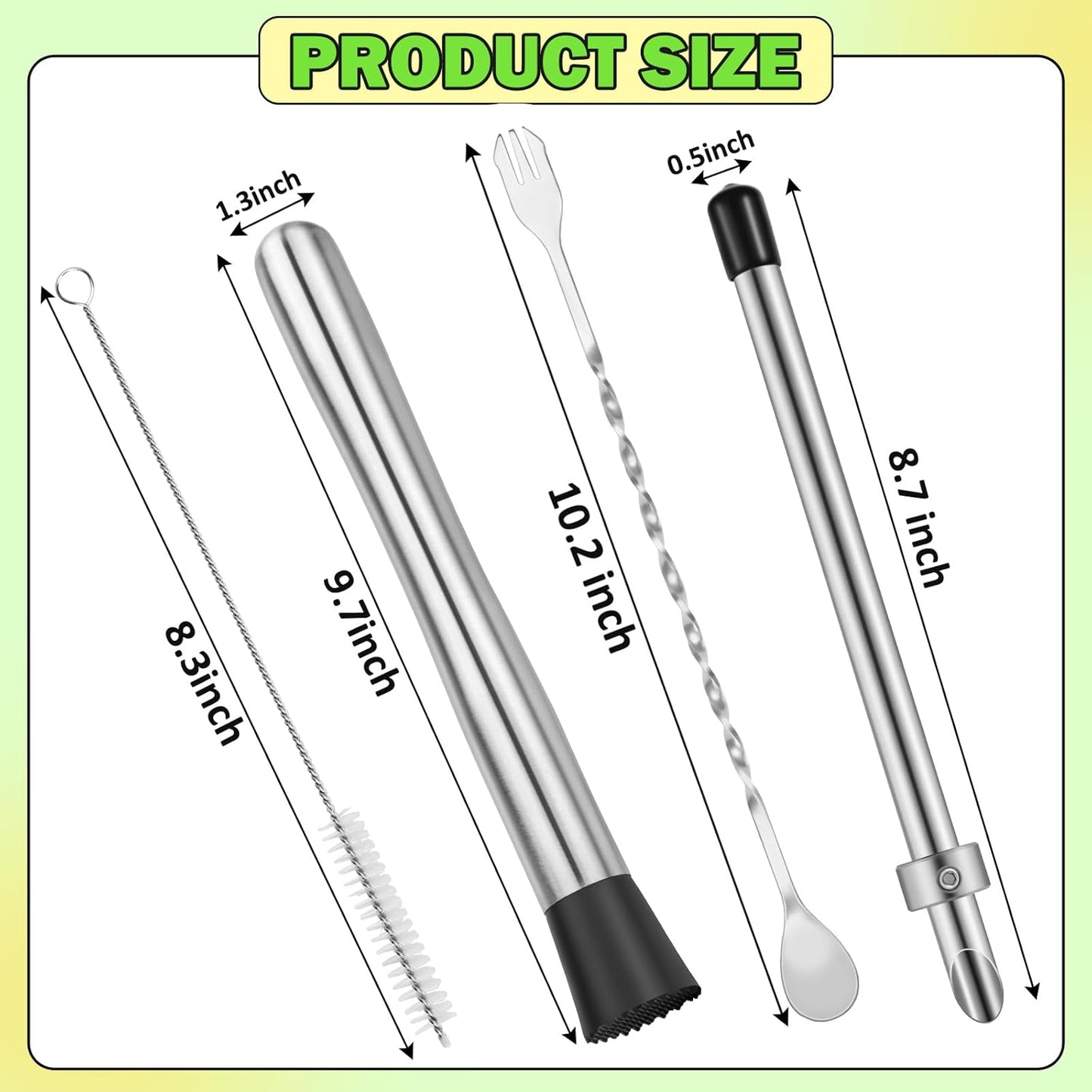 6 Pcs Straw Puncher and Muddler for Plastic Lids Lemonade Cups, Stainless Steel Muddler and Mixing Spoon-Straw Hole Puncher for Drink, Fresh Squeezed Lemonade Stand Supplies
