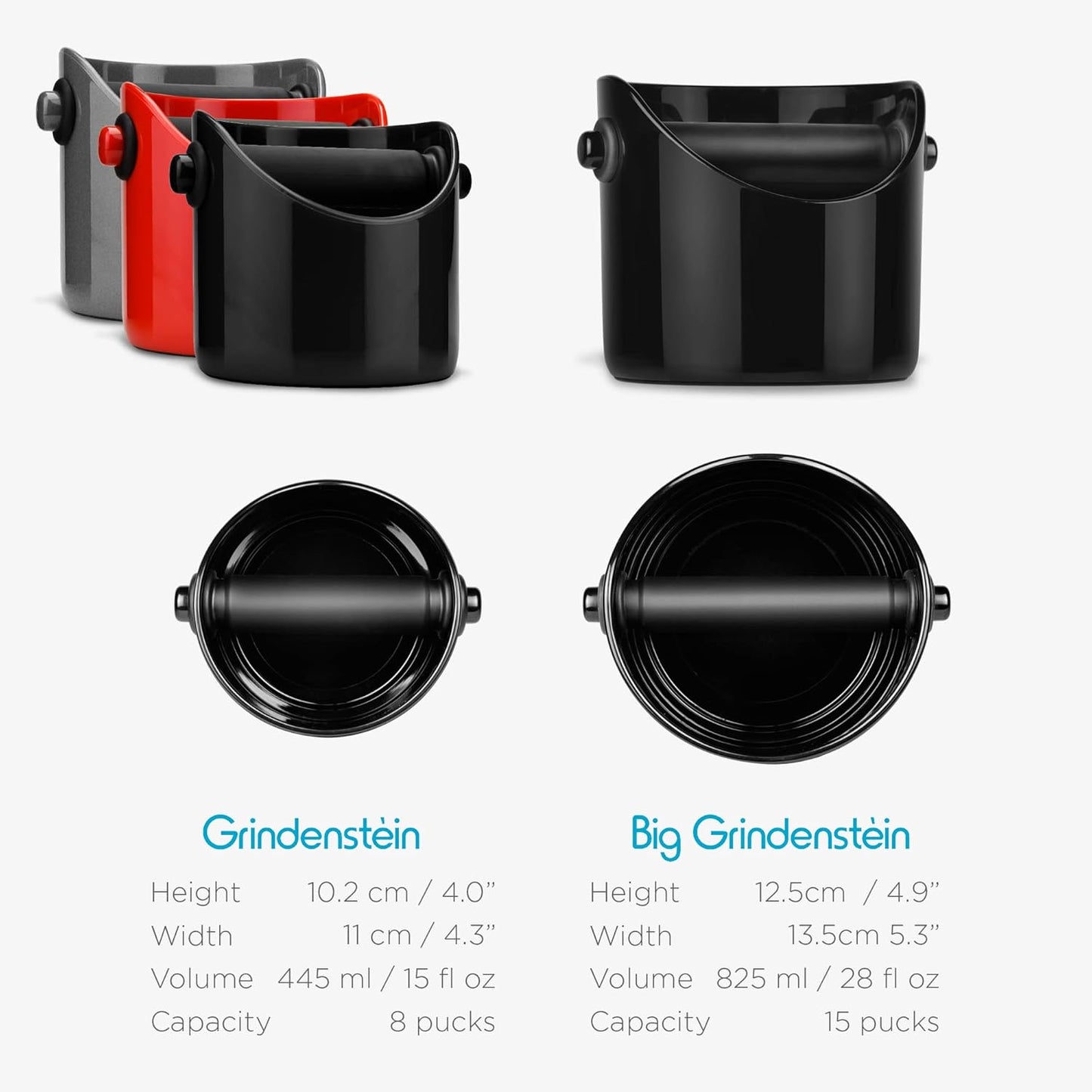 Grindenstèin Sturdy, Compact, Modern Space-Saving Espresso Coffee Grind Knock Box - Black