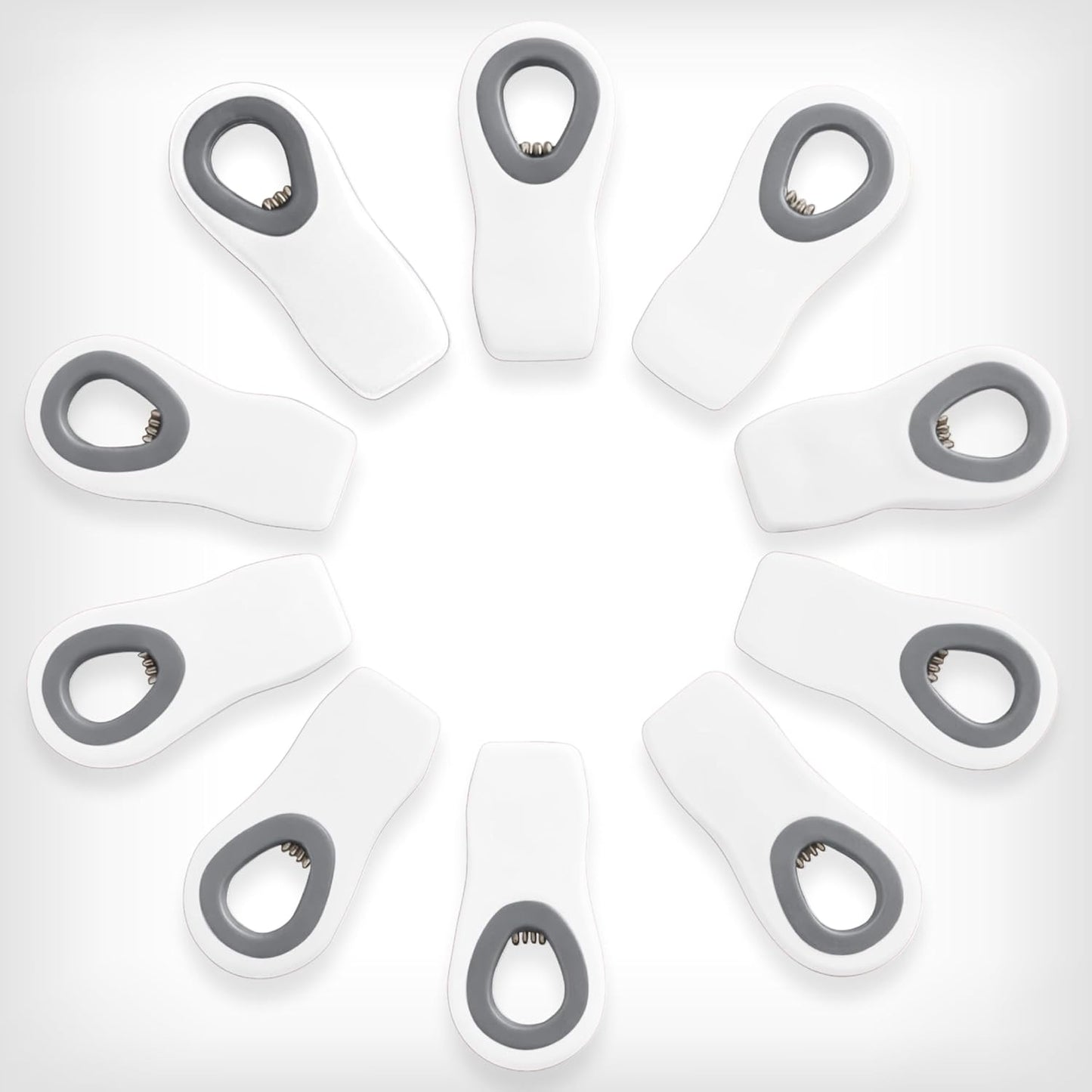 Bag Clips with Magnet- Food, Chip, Bag Clips for Food Storage with Airtight Seal Grip for Bread, Snack and Food Bags (White, Pack of 10)