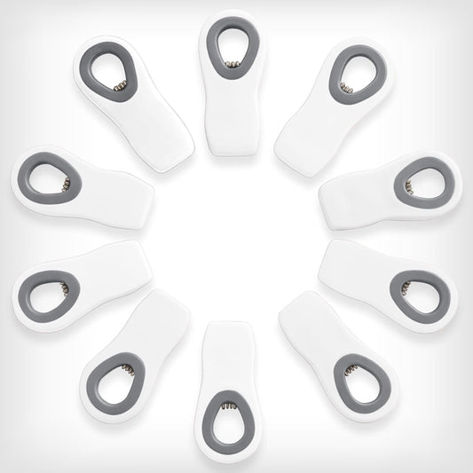 Bag Clips with Magnet- Food, Chip, Bag Clips for Food Storage with Airtight Seal Grip for Bread, Snack and Food Bags (White, Pack of 10)