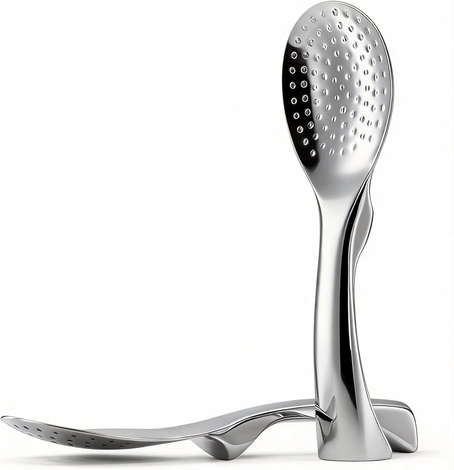 18/8 Stainless Steel Rice Paddle, Non-Stick Rice Spoon, Mirror Finish, Stand-Up Design, Serving Spoon for Kitchen- 7.9-inch Long