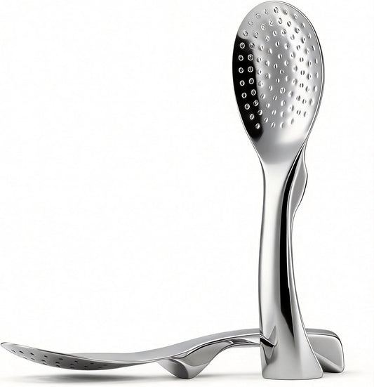 18/8 Stainless Steel Rice Paddle, Non-Stick Rice Spoon, Mirror Finish, Stand-Up Design, Serving Spoon for Kitchen- 7.9-inch Long