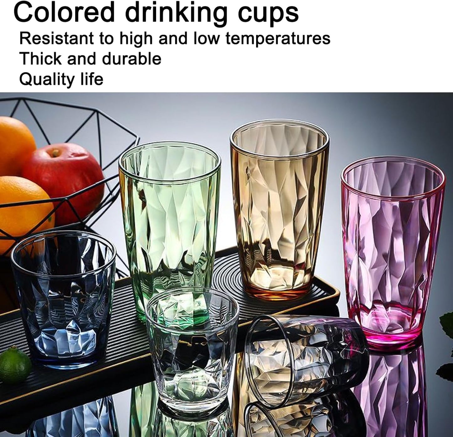 SZKIANGZXC Shatterproof Drinking Cups, Drinking Glasses, Set of 6, Plastic glass cup,16 oz plastic Tumbler Cups,Dishwasher Safe