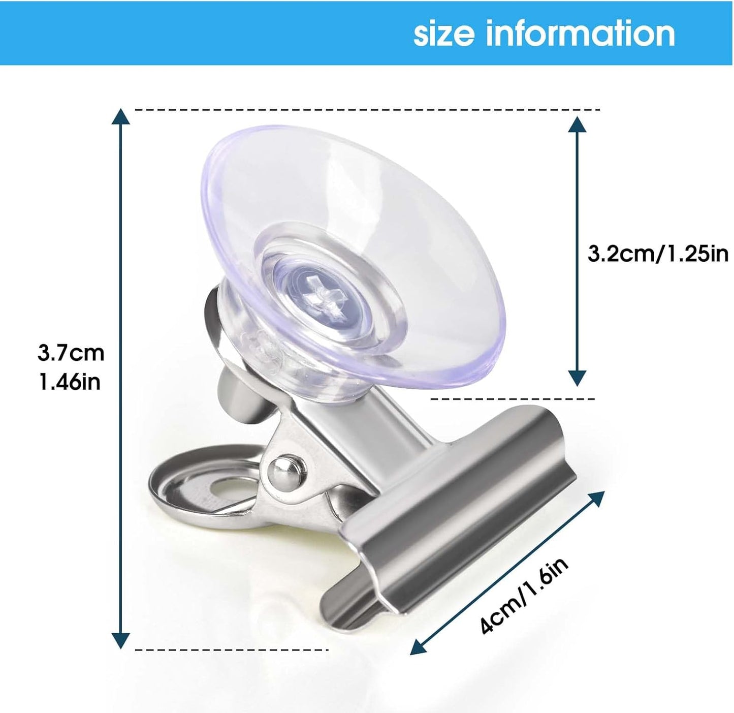 Suction Cup Clips for Windows 24Pcs Suction Clips Clear Suction Cup Clamp Holder Suction Cups with Clips for Home and Office
