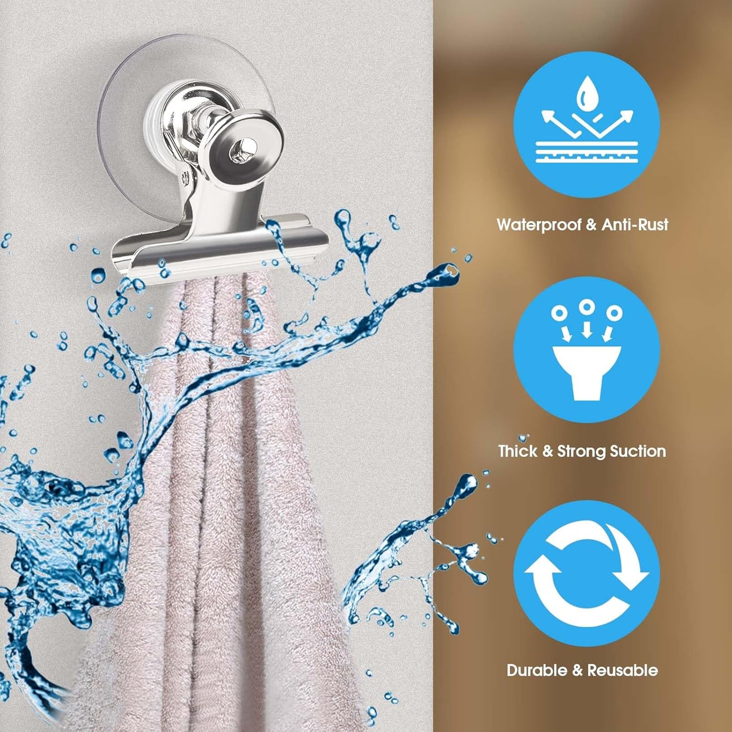 Suction Cup Clips for Windows 24Pcs Suction Clips Clear Suction Cup Clamp Holder Suction Cups with Clips for Home and Office