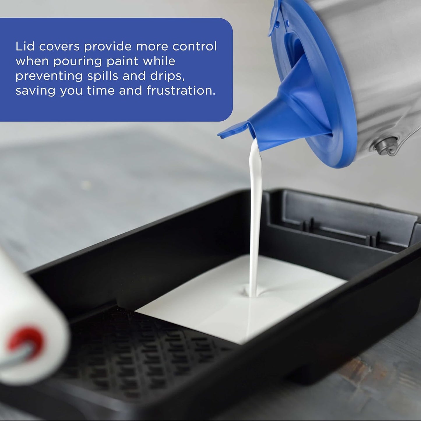 Master Elite Paint Can Lid Cover and Pouring Spout for 1-Gallon Containers, 2 Pack - Secure Seal with Built-in Spout to Pour Easy, Prevents Messes, Spills, Drips, Splatter - Paint Storage Lid